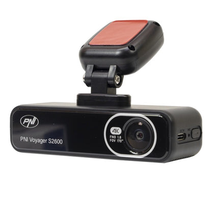 Camera auto DVR PNI Voyager S2600 WiFi, 4K Ultra HD, GPS, fara display, functie Monitorizare parcare, G-sensor, inregistrare video si audio, alimentare 12V/24V