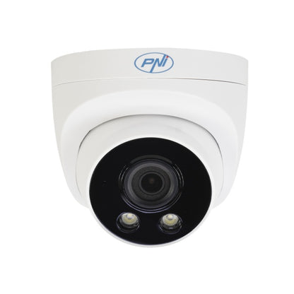 Camera supraveghere video PNI IP505J POE, 5MP, dome, 2.8mm, pentru exterior, alb