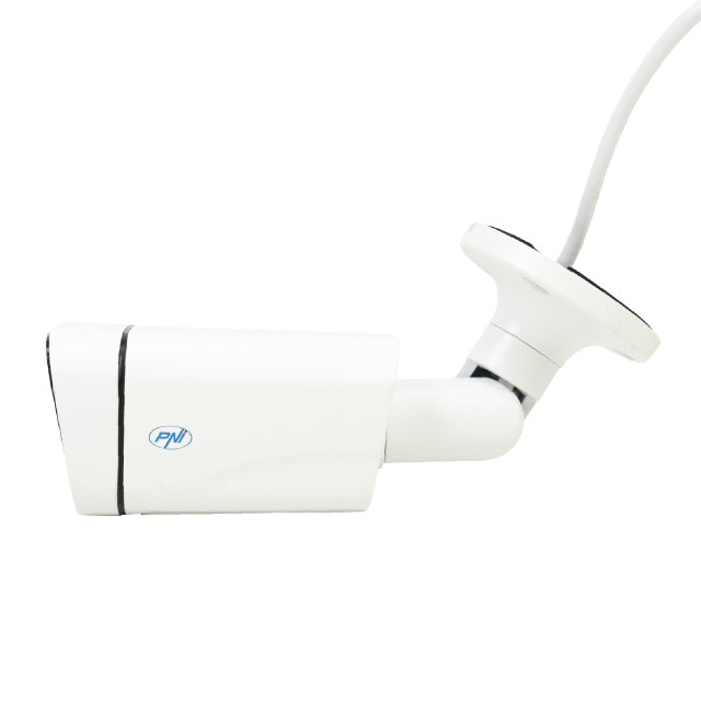 Camera supraveghere video PNI IP5POE, 5MP, D-WDR, 4.0mm, 6 LED-uri, IP66, alb