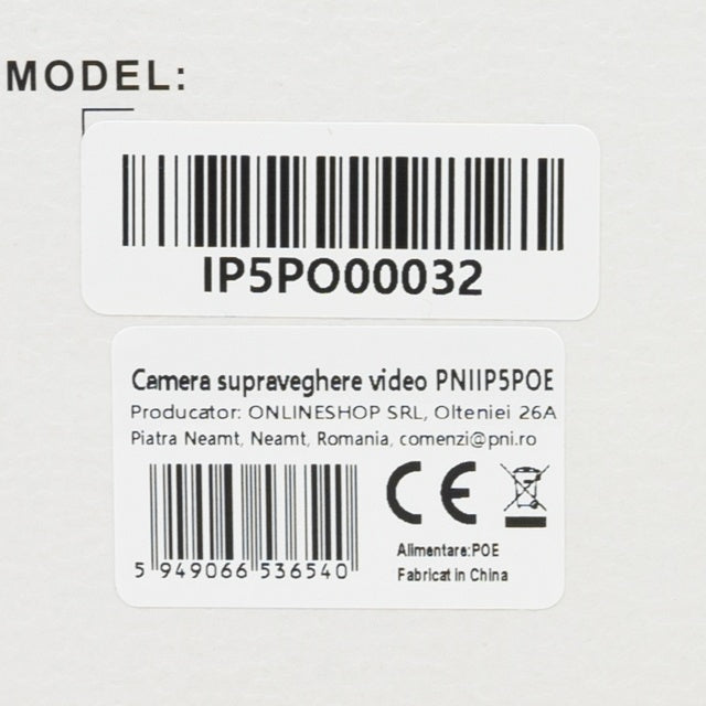 Camera supraveghere video PNI IP5POE, 5MP, D-WDR, 4.0mm, 6 LED-uri, IP66, alb
