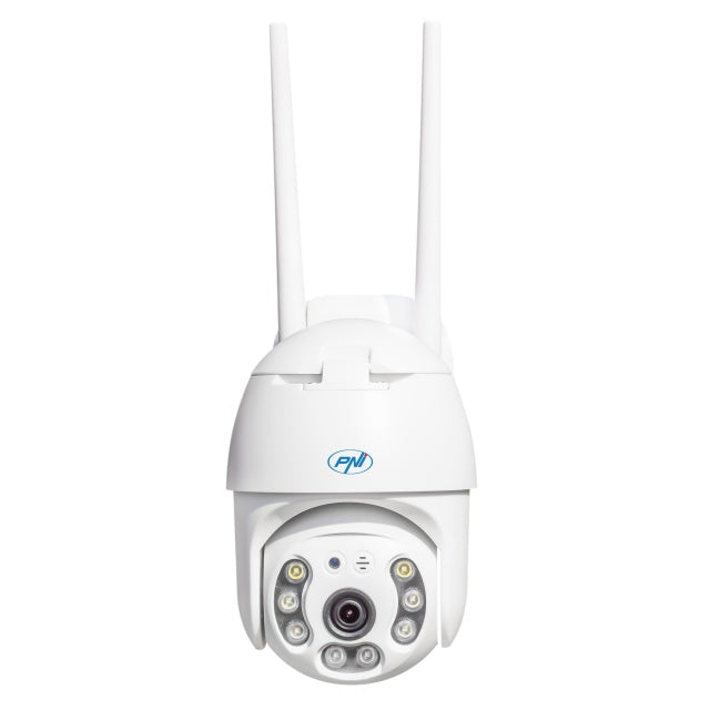 Camera supraveghere video PNI IP65 live PTZ 5MP, GSM 4G, slot card micro SD, detectie miscare, detectie silueta umana, de exterior IP66, LED-uri IR si LED-uri albe