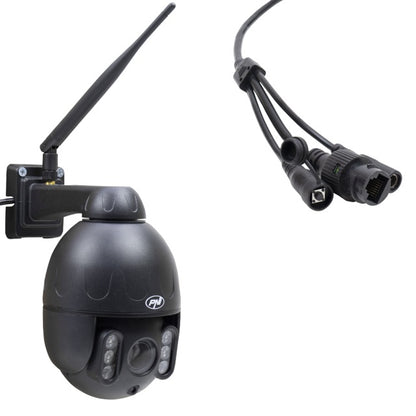 Camera supraveghere video PNI IP655B 5MP WiFi PTZ 5X Zoom optic H265, slot microSD, stand-alone, Night Vision 50m IP66 Alarma detectie miscare Comunicare audio bidirectionala