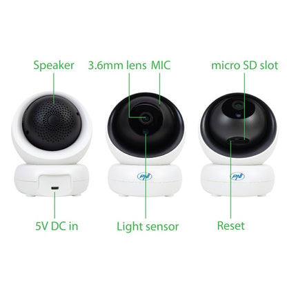 Camera supraveghere video PNI IP735 3Mp cu IP P2P PTZ wireless, slot card microSD, control din aplicatie