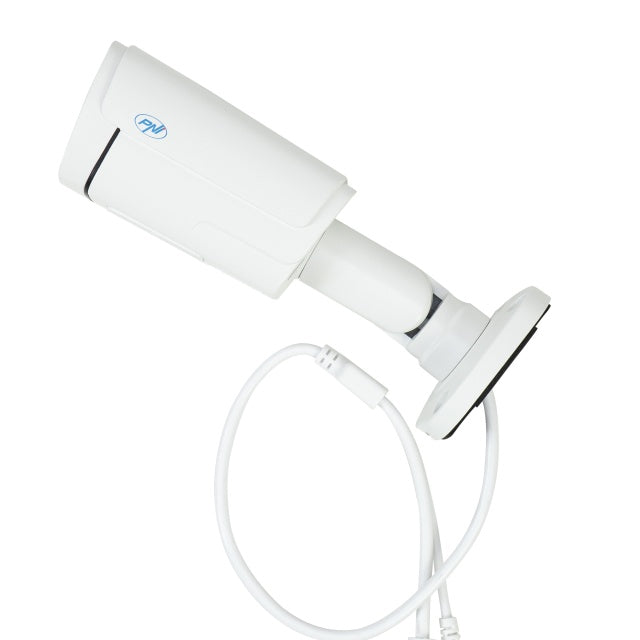 Camera supraveghere video PNI IP780, 8MP, 4K, IP, 6 LED-uri IR, IP66, alb