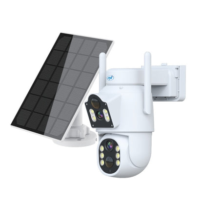 Camera supraveghere video PNI IP792 dual lens 2MP + 2MP, panou solar 3W, acumulator 6000mAh incorporat, detectie miscare, slot card micro SD, vizibilitate nocturna, audio bidirectional, IP65