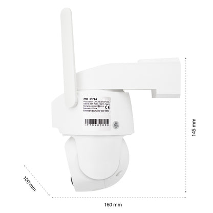 Camera supraveghere video PNI IP794 cu Wi-Fi, PTZ, dual lens 2MP + 2MP, panou solar 5.5W, acumulator bloc 8000mAh