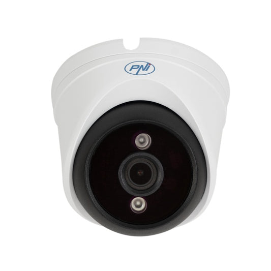 Camera supraveghere video PNI IP808J, POE, 8MP, black light, lentila 2.8mm, pentru exterior, alb