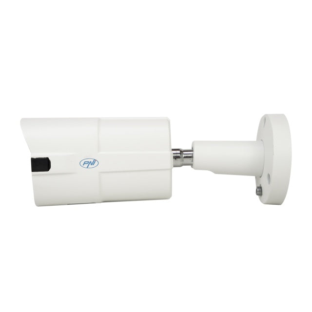 Camera supraveghere video PNI IP818J, POE, bullet 8MP, black light, lentila 2.8mm, pentru exterior, alb