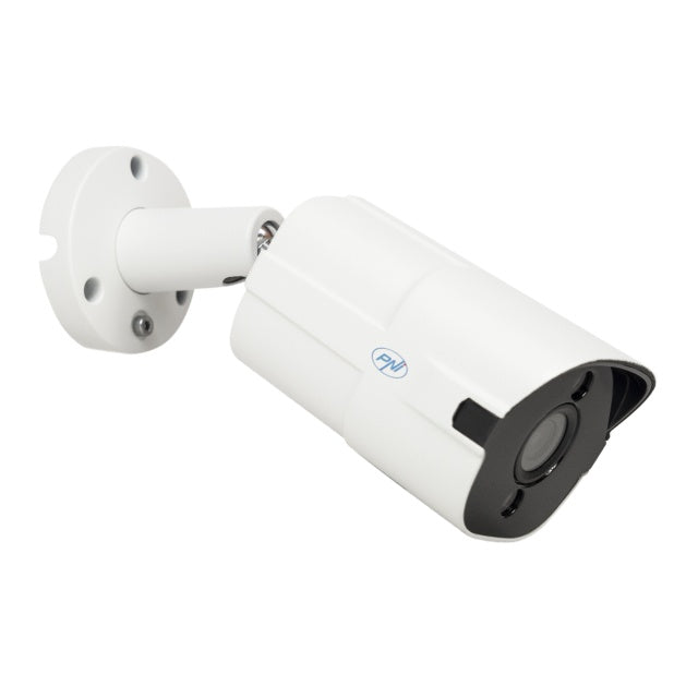 Camera supraveghere video PNI IP818J, POE, bullet 8MP, black light, lentila 2.8mm, pentru exterior, alb