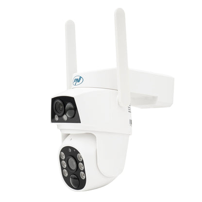 Camera supraveghere video PNI IP894 GSM 4G PTZ, dual lens 2MP + 2MP, panou solar 5.5W, acumulator bloc 8000mAh