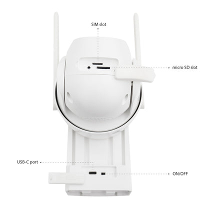 Camera supraveghere video PNI IP894 GSM 4G PTZ, dual lens 2MP + 2MP, panou solar 5.5W, acumulator bloc 8000mAh