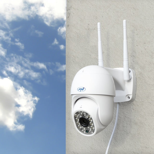 Camera supraveghere video wireless PNI IP440 WiFi PTZ, 4MP, zoom digital, slot micro SD, stand-alone, alarma detectie miscare, urmarire miscare