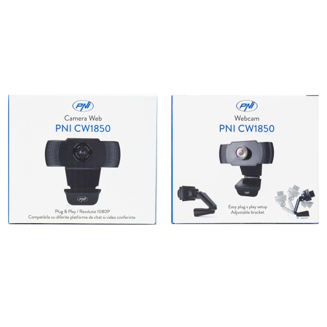 Camera Web PNI CW1850 Full HD 1080P 2MP, USB, clip-on, microfon stereo incorporat