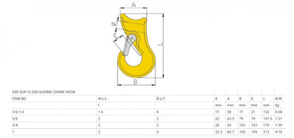Carlig pt. cablu - culisant cu siguranta 1,6T