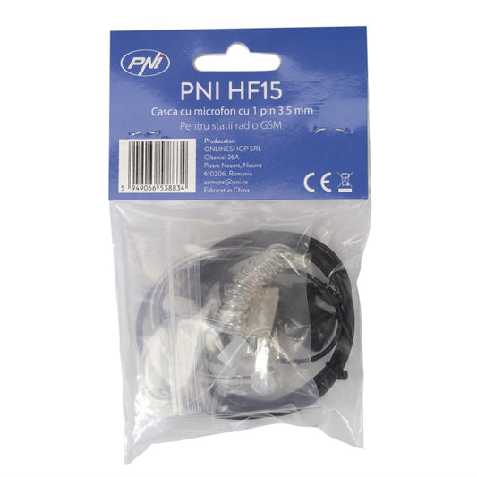Casca cu microfon PNI HF15 cu 1 pin 3.5mm pentru statii radio GSM