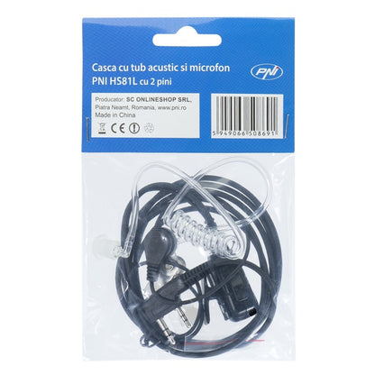 Casca cu microfon si tub acustic PNI HS82L cu 2 pini mufa PNI-K