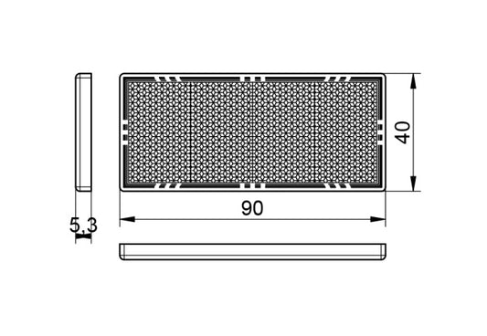 Catadioptru reflectorizant dreptunghiular alb DOBPLAST