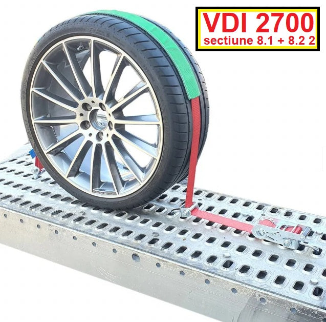 Chinga auto 2.8m - carlige rotative - (banda 5 cm) VDI 2700 PREMIUM