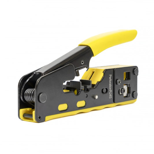 Cleste PNI SR7 pentru taiat, dezizolat cablu si sertizat mufe RJ12, RJ45 CAT5, CAT6, CAT7 CAT8