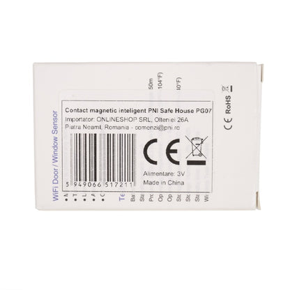 Contact magnetic inteligent PNI Safe House PG07 pentru monitorizare usi si ferestre prin internet, compatibil cu aplicatia Tuya, stand alone sau asociat la sistemul de alarma PNI PG600, PNI HS650 si H