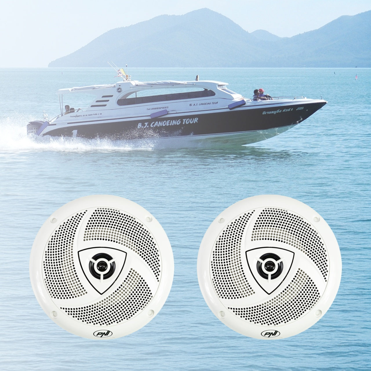Difuzoare coaxiale pentru barci PNI BTA500 100W, 12.7 cm, set 2 buc