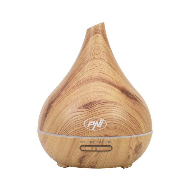 Difuzor aromaterapie PNI HU400 pentru uleiuri esentiale, cu ultrasunete, 400 ml, timer, 7 culori LED, inchidere automata, lighting wooden