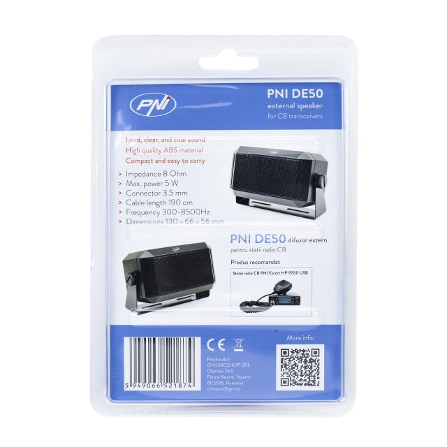 Difuzor extern PNI DE50 5W pentru statii radio CB cu mufa de 3.5 mm