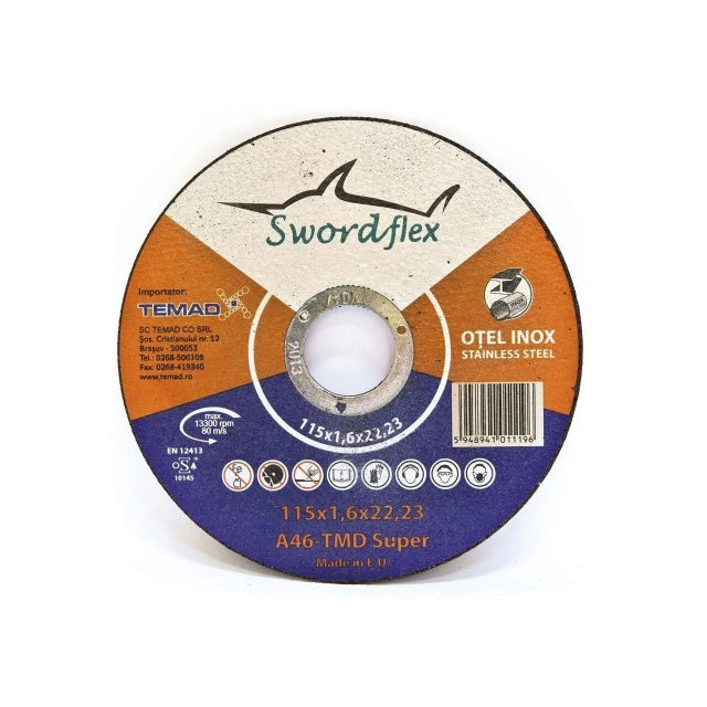 Disc de tăiere SWORDFLEX A 46 TMD SUPER, plat, pentru oțel, inox, 180mmx1,6mm
