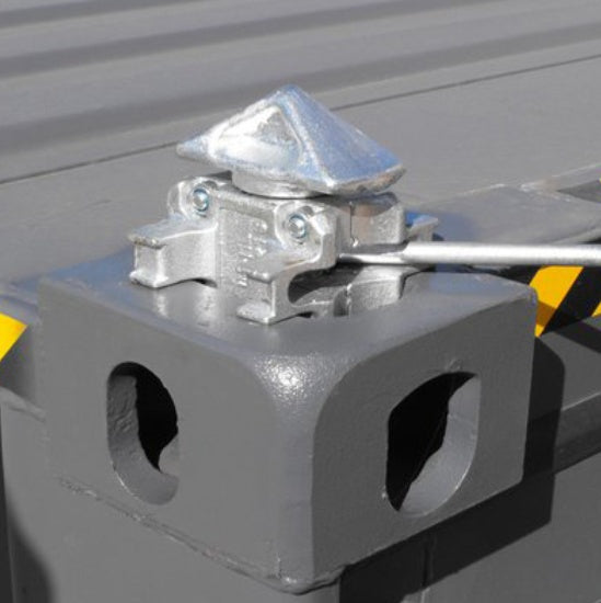 Dispozitiv fixare transcontainer twist lock