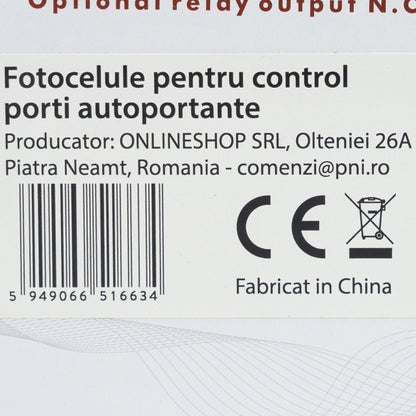 Fotocelule PNI CEL130, 1.92KHz, 12-24V, pentru porti autoportante, IP55, negru, 2 bucati