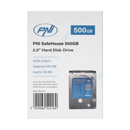 Hard Disk intern PNI SafeHouse 500GB 2.5'', SATA 6GB/s, capacitate 500GB, cache 128MB