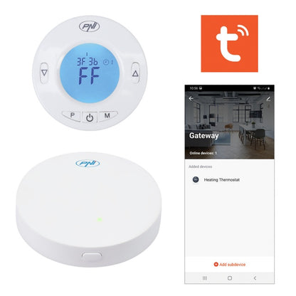 Hub Internet PNI CT25WIFI pentru Cap termostatic PNI CT25T, pentru control temperatura calorifere din aplicatie mobil Tuya Smart, integrare in scenarii si automatizari smart cu alte produse compatibil