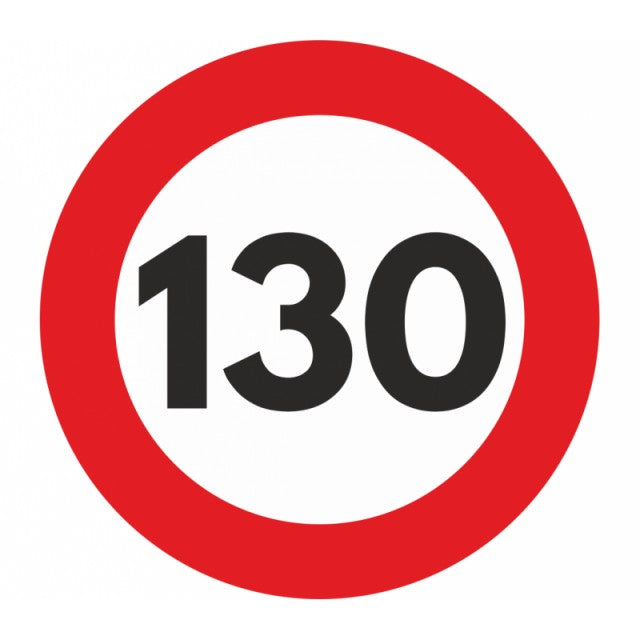 Indicator limitare viteza autocolant 130 km/ora 12cm