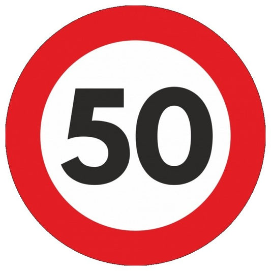 Indicator limitare viteza autocolant 50 km/ora Ø12