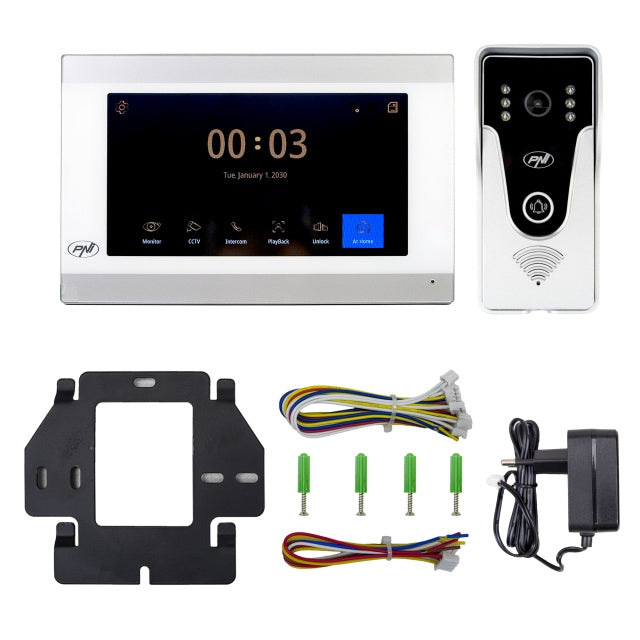 Interfon video inteligent PNI SafeHome PT750 WiFi HD, P2P, monitor interior, aplicatie dedicata Tuya Smart, integrare in scenarii si automatizari smart cu alte produse compatibile Tuya