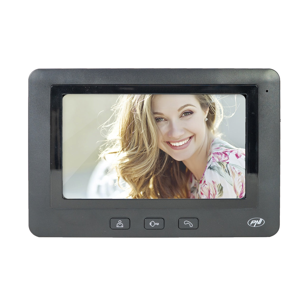 Interfon video PNI DF930 cu 1 monitor, ecran LCD 7 inch, 800x480, iesire yala electromagnetica, negru