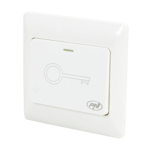 Intrerupator de acces incastrabil PNI PB101, contact iesire NO/COM, max. 36V 3A, alb