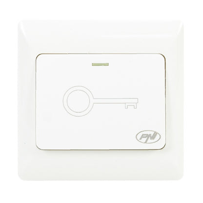 Intrerupator de acces incastrabil PNI PB101, contact iesire NO/COM, max. 36V 3A, alb
