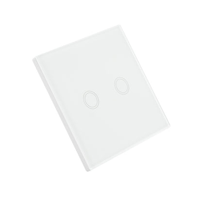 Intrerupator dublu cu touch PNI SH202 din sticla, alb cu LED indicator