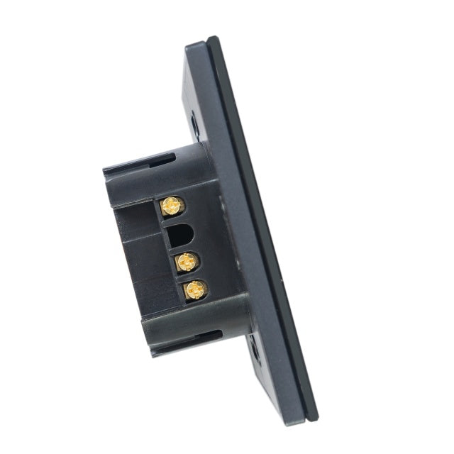 Intrerupator dublu cu touch PNI SH222 din sticla, negru cu LED indicator, 10A, 2X200W