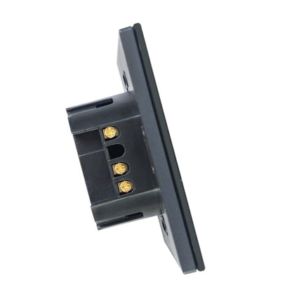 Intrerupator dublu cu touch PNI SH222 din sticla, negru cu LED indicator, 10A, 2X200W