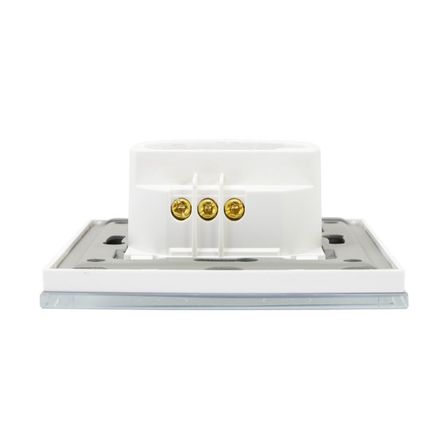 Intrerupator dublu cu touch si dimmer PNI SafeHome DIM202, 2X700W, Live Wire, fara nul, sticla