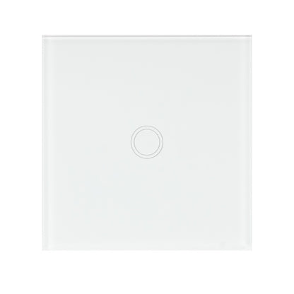 Intrerupator simplu cu touch PNI SH101 din sticla, alb cu LED indicator