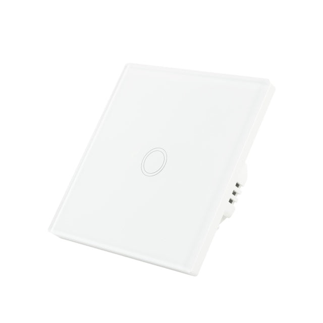 Intrerupator simplu cu touch PNI SH101 din sticla, alb cu LED indicator