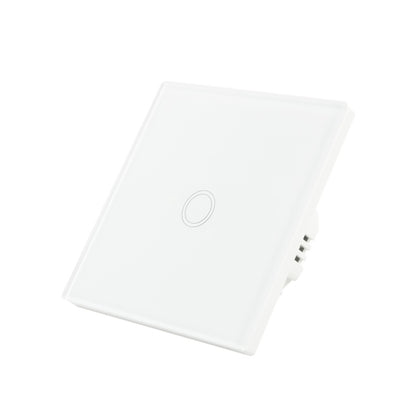 Intrerupator simplu cu touch PNI SH101 din sticla, alb cu LED indicator