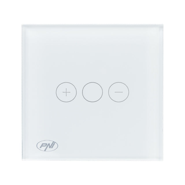 Intrerupator simplu cu touch si dimmer PNI SafeHome DIM101, 1X700W, Live Wire, fara nul, sticla dimabil