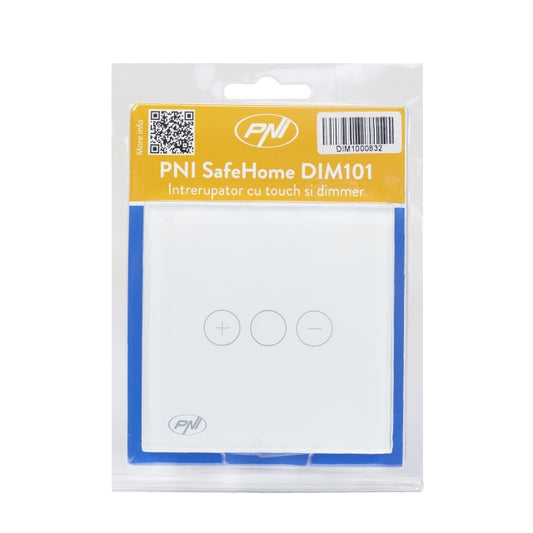 Intrerupator simplu cu touch si dimmer PNI SafeHome DIM101, 1X700W, Live Wire, fara nul, sticla dimabil