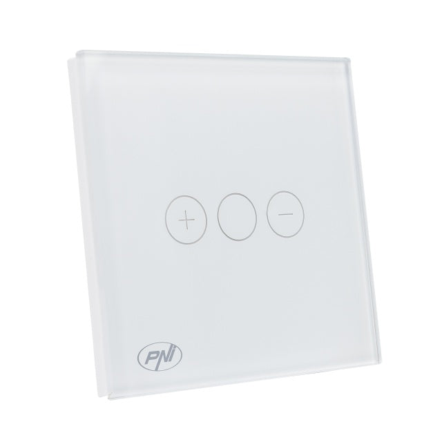 Intrerupator simplu cu touch si dimmer PNI SafeHome DIM101, 1X700W, Live Wire, fara nul, sticla dimabil