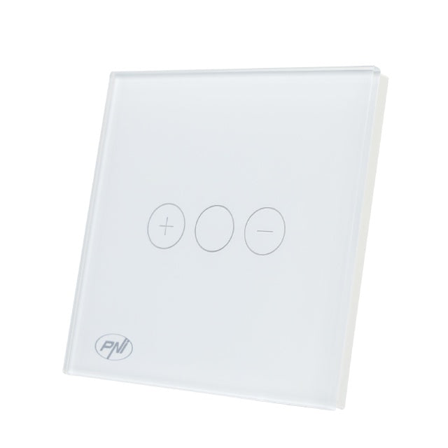 Intrerupator simplu cu touch si dimmer PNI SafeHome DIM101, 1X700W, Live Wire, fara nul, sticla dimabil