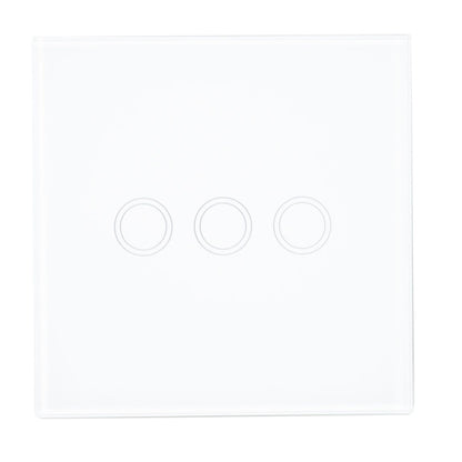 Intrerupator triplu cu touch PNI SH303 din sticla, alb cu LED indicator